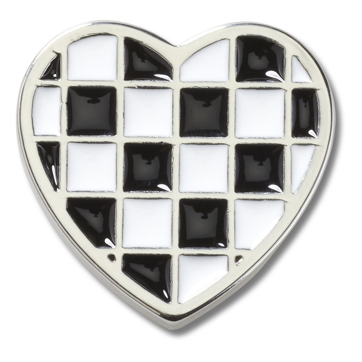 Jibbitz Crocs Silver Checkerboard Heart - imagine 5
